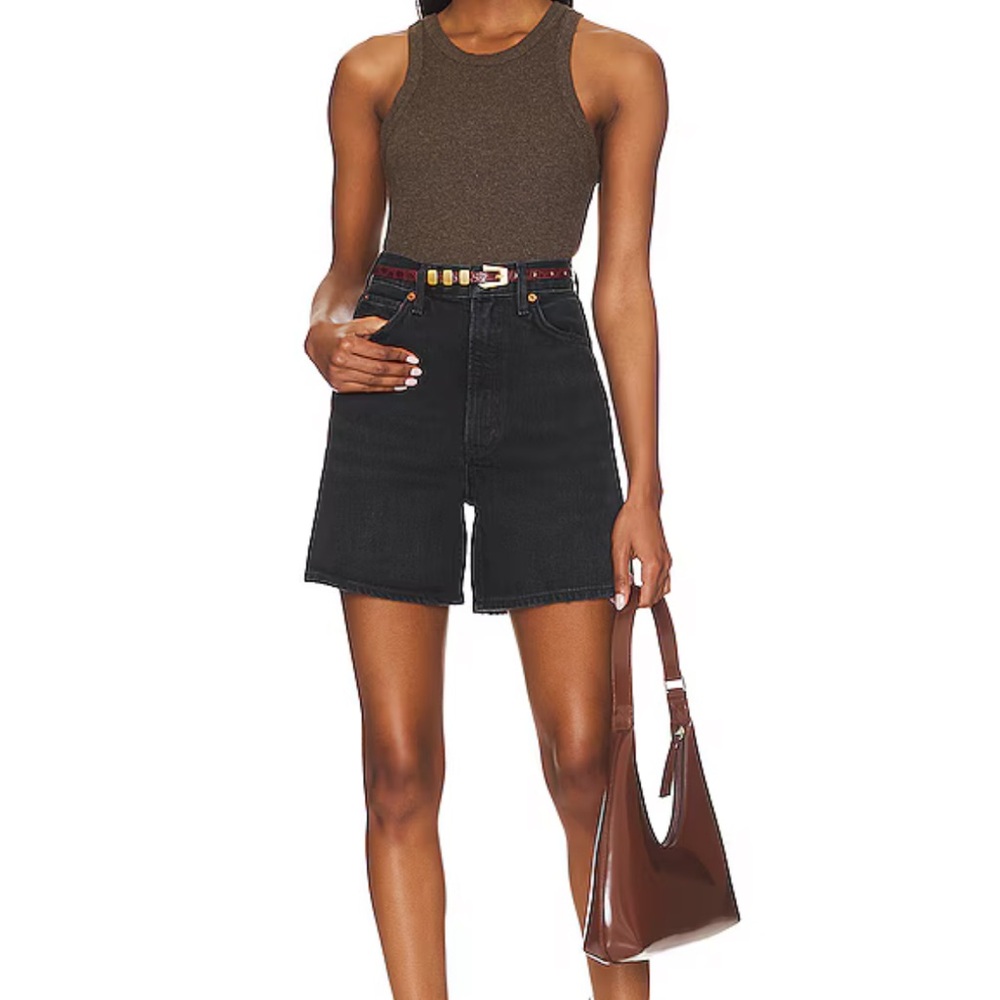 Agolde Stella Black Jean Shorts
